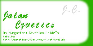 jolan czvetics business card